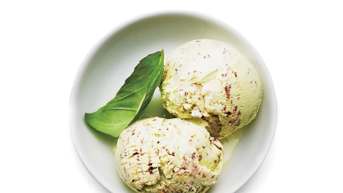 Mr. and Mrs. Miscellaneous Basil-Chip Ice Cream