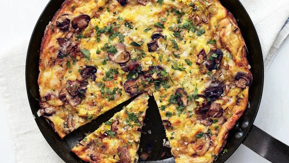 Mushroom, Leek, and Fontina Frittata