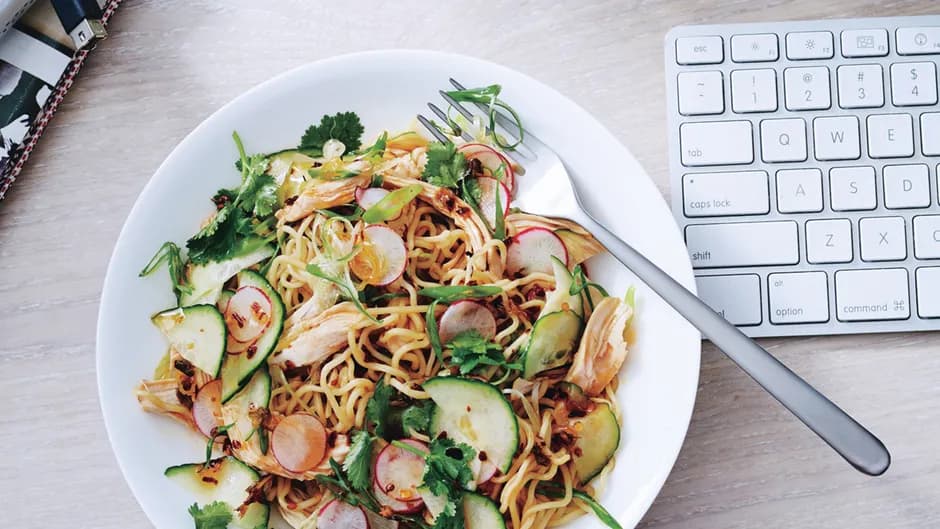 Noodle Salad with Chicken and Chile-Scallion Oil