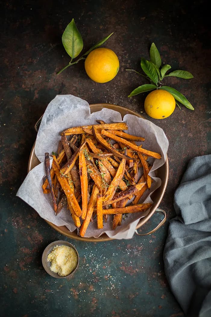 Oven Roasted Sweet Potato ‘fries’ with Orange Salt