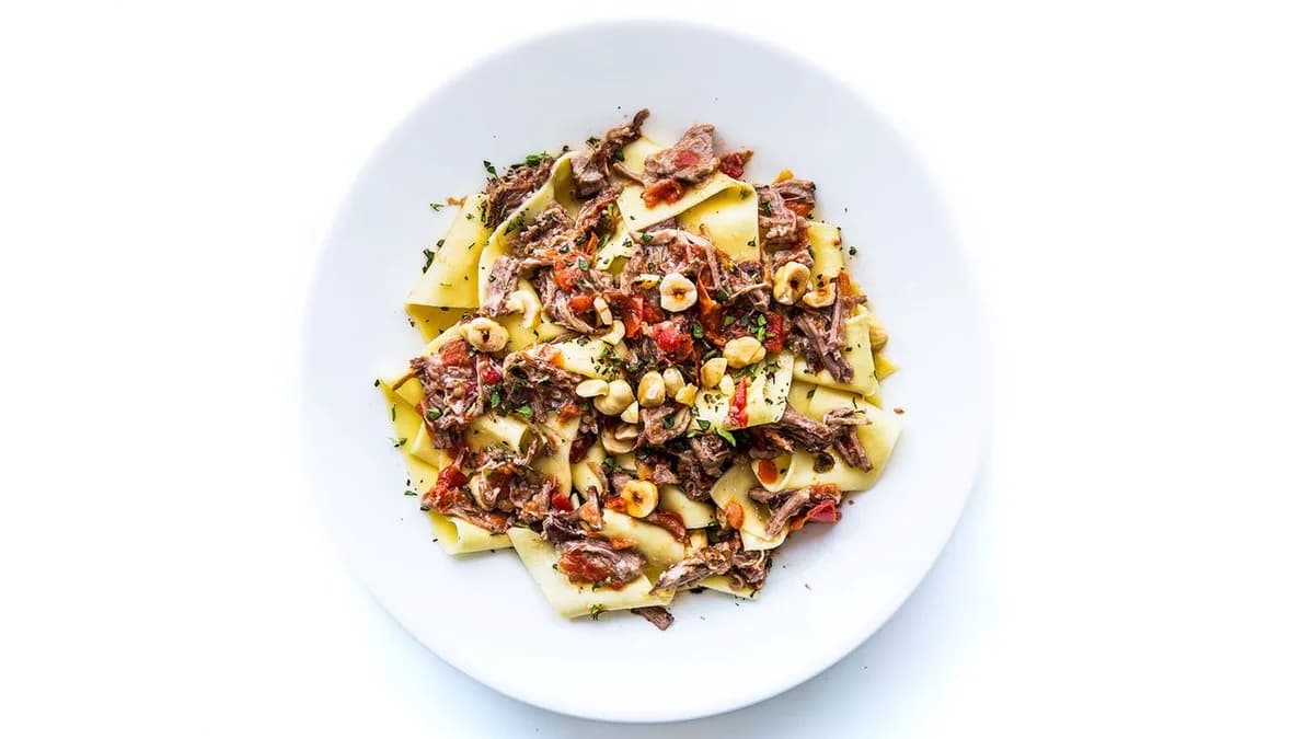 Pappardelle with Pork Sugo and Hazelnuts