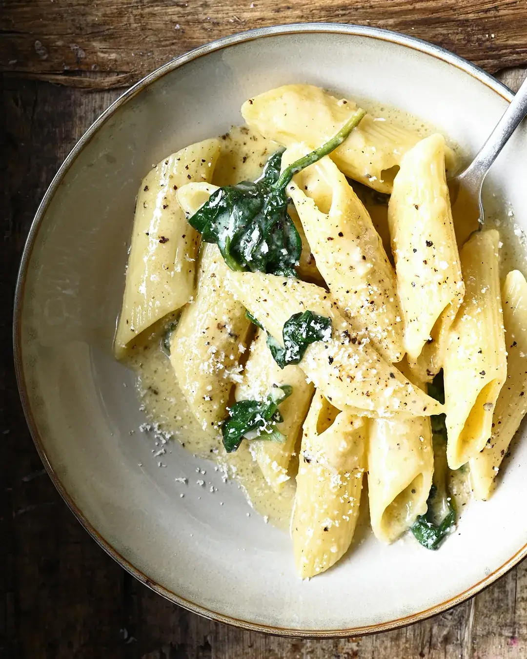 Parmesan Pasta with Spinach