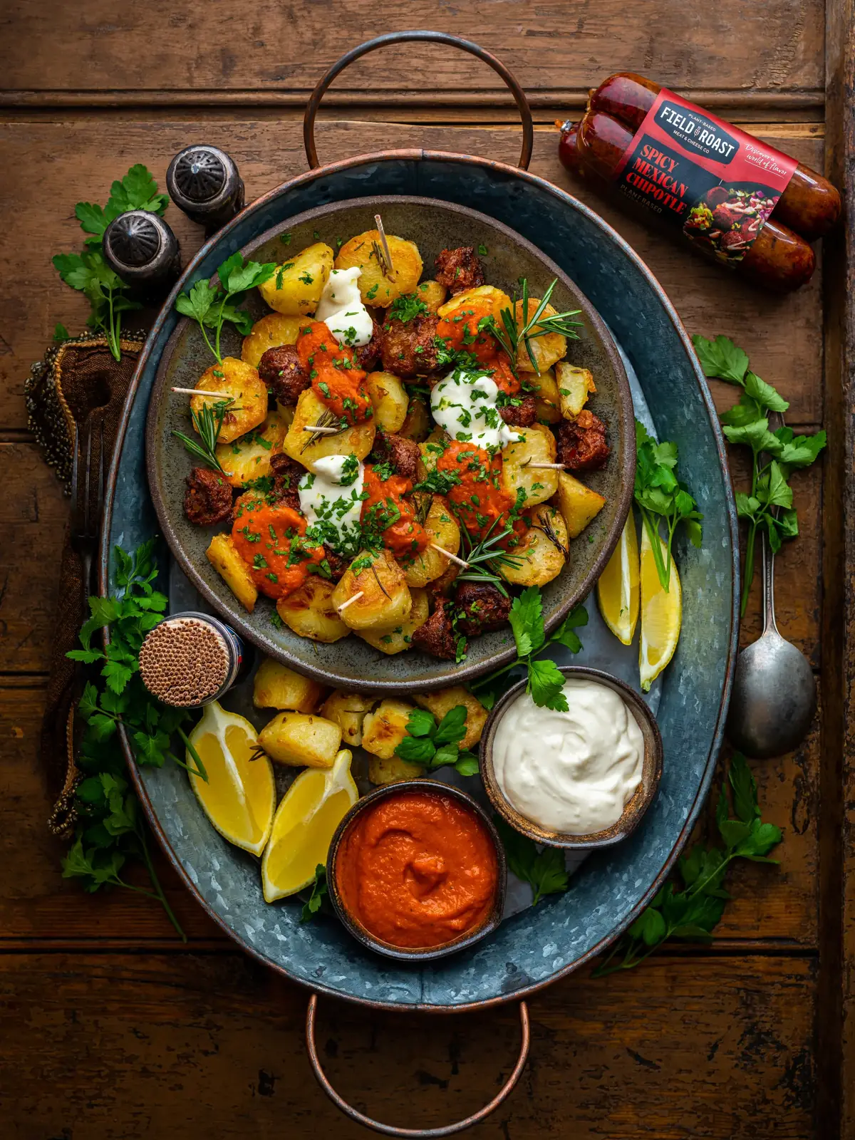 Patatas Bravas with Mexican Chipotle Sausage