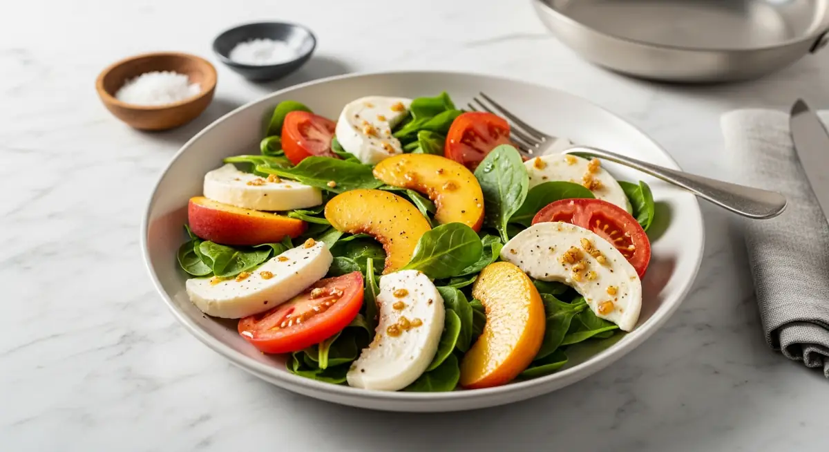 Peach and Tomato Caprese Salad