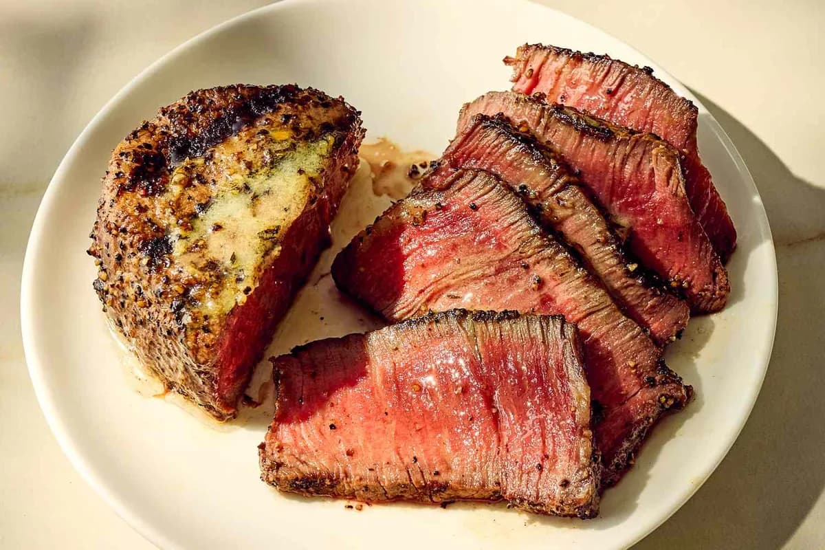 Peppered Beef Tenderloin with Roasted Garlic-Herb Butter