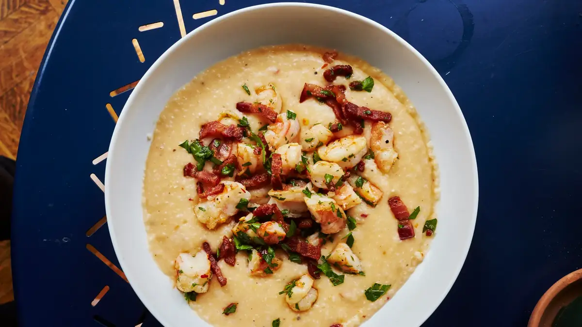 Pimiento Cheese Shrimp and Grits And, Oh, Is That Bacon?