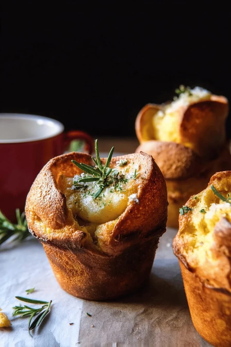 Popovers with Rosemary Salt and Honey Butter Spread