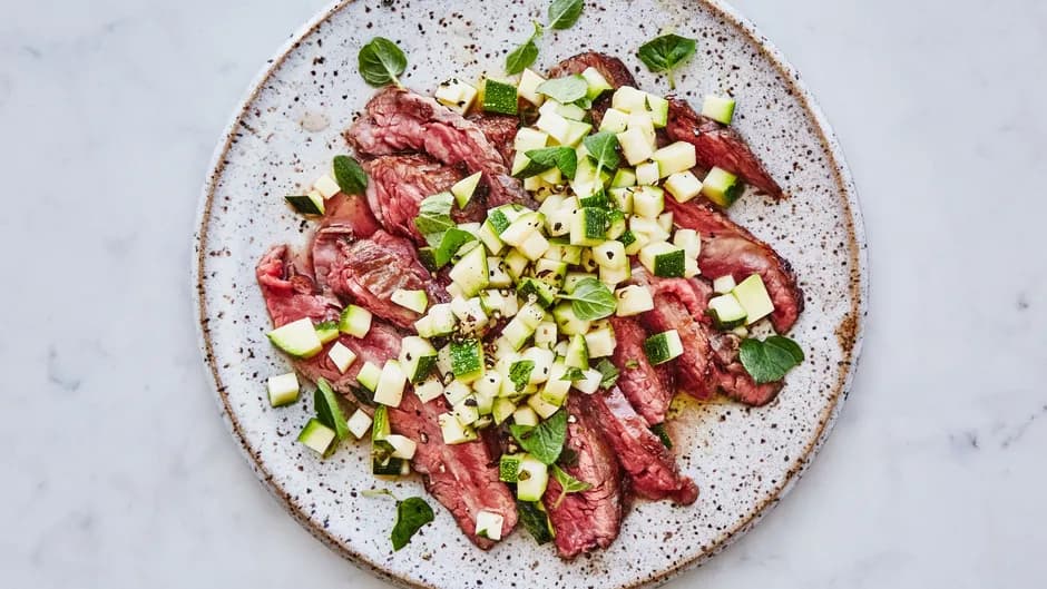 Pounded Flank Steak with Zucchini Salsa