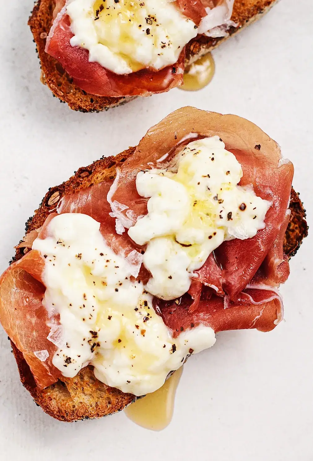 Prosciutto Burrata and Hot Honey Toast