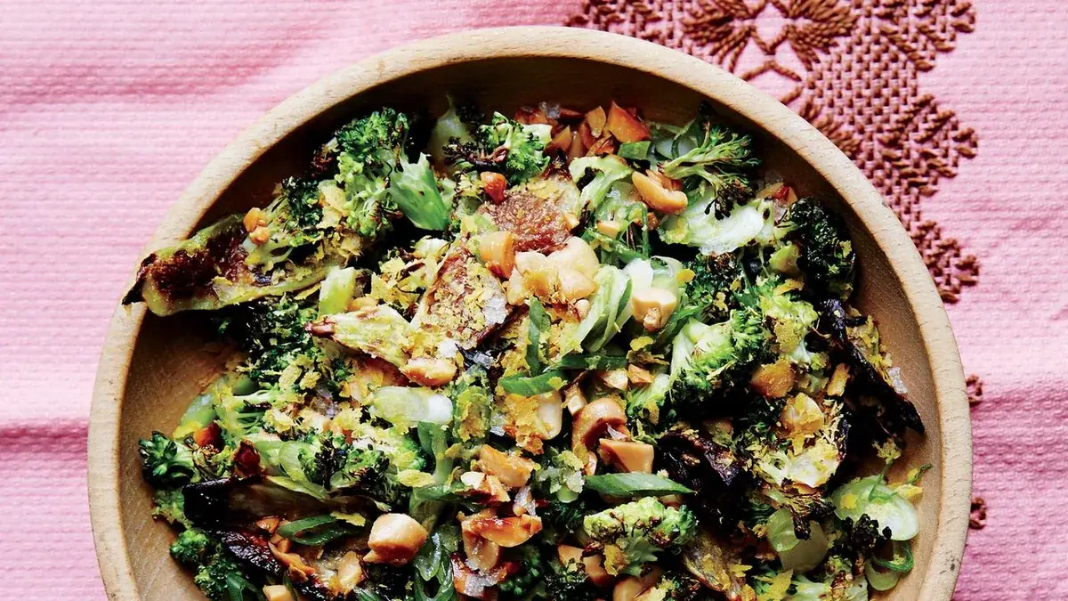 Roasted and Charred Broccoli with Peanuts