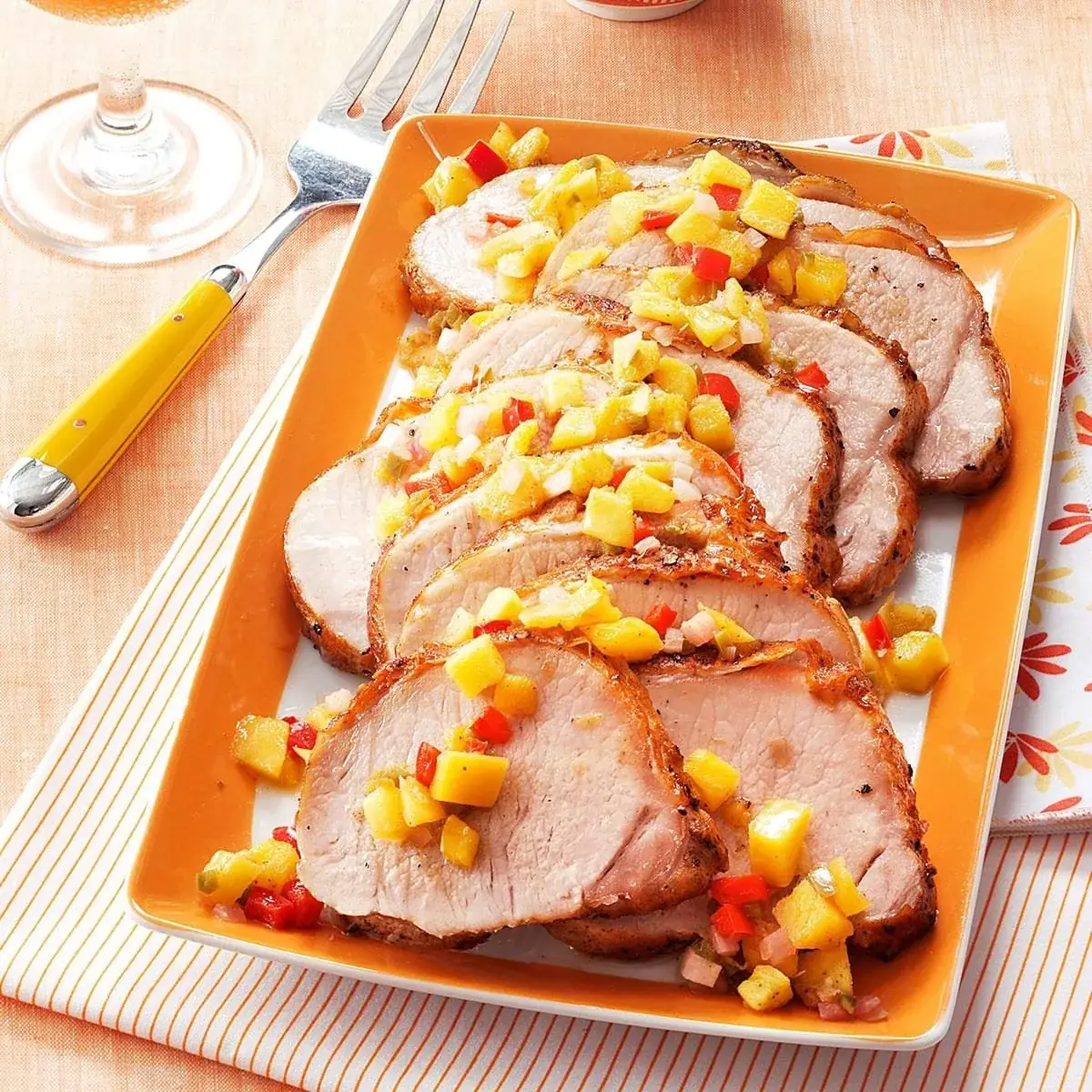Roasted Pork with Sticky Mango Glaze