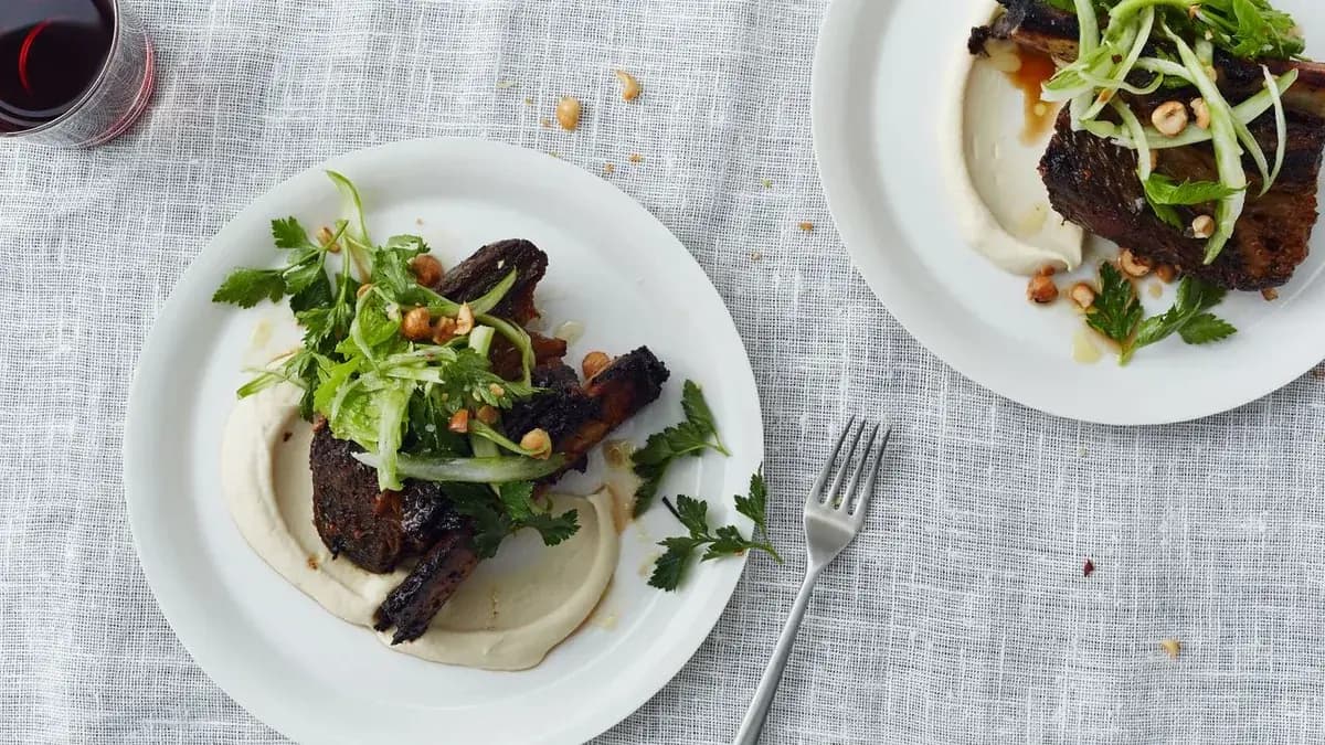 Roasted Short Ribs with Cauliflower and Celery