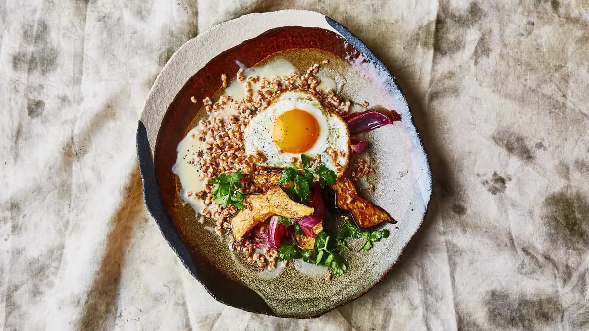 Roasted Squash and Grains with Tahini-Honey