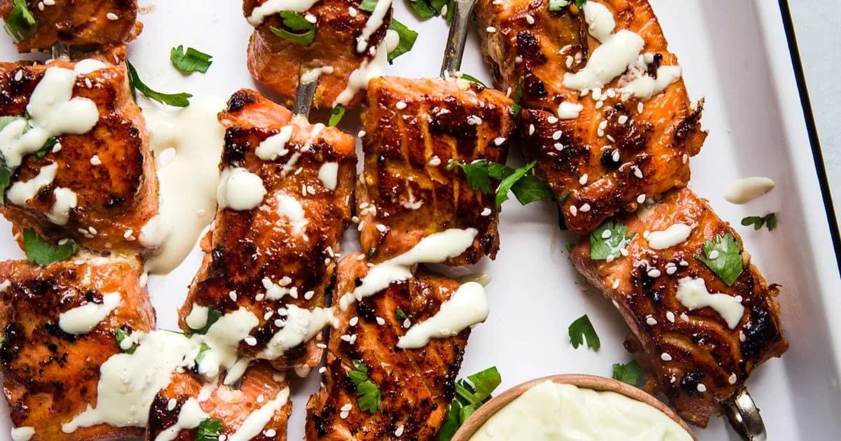 Salmon Bites with Wasabi Mayo