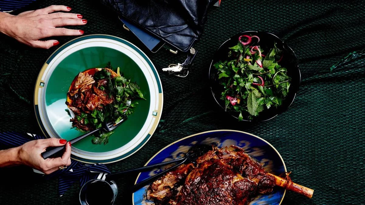 Shawarma-Spiced Braised Leg of Lamb
