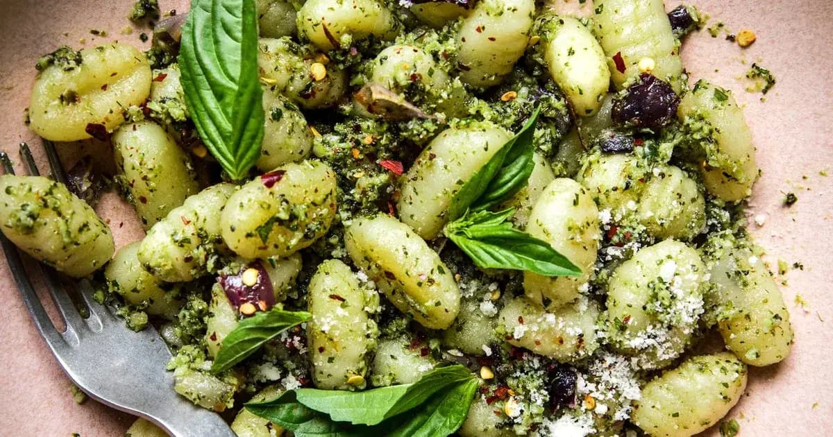 Sheet Pan Gnocchi with Roasted Broccoli Pesto