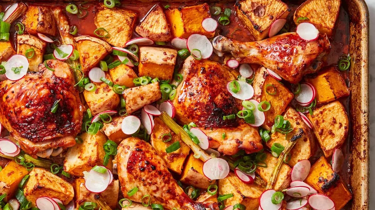 Sheet-Pan Gochujang Chicken and Roasted Vegetables