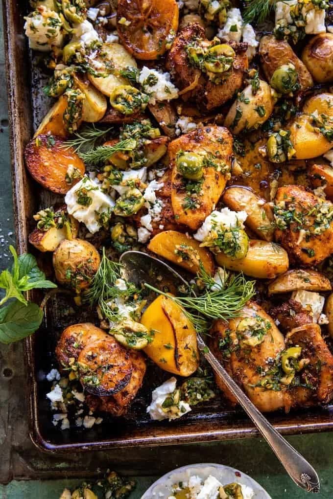Sheet Pan Greek Garlic Butter Chicken and Potatoes