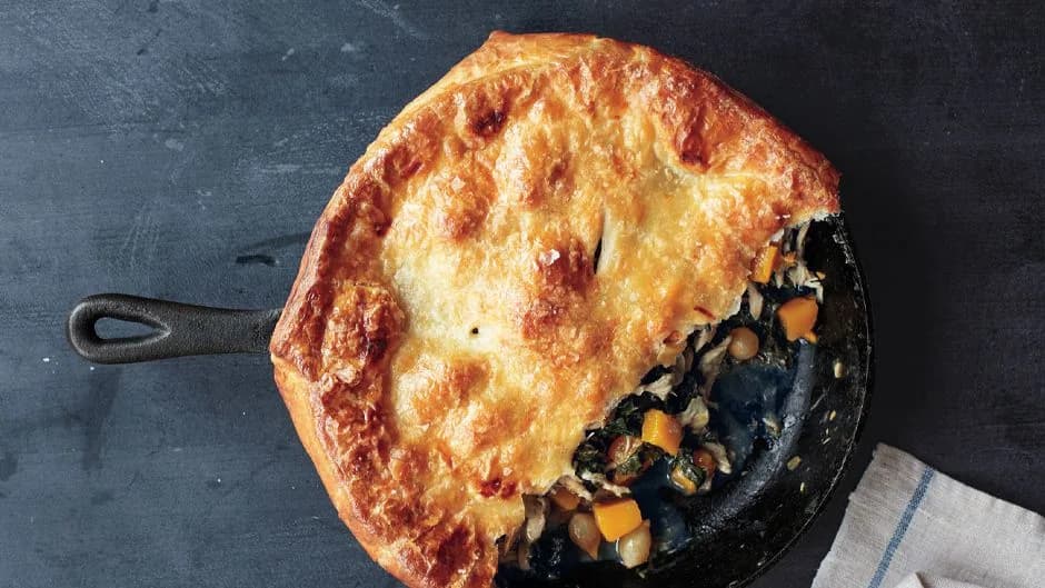 Skillet Chicken Pot Pie with Butternut Squash