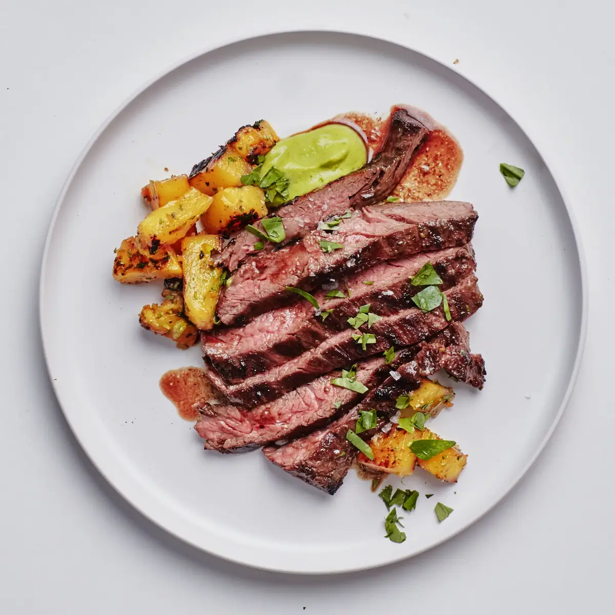 Skirt Steak with Grilled Pineapple Chow