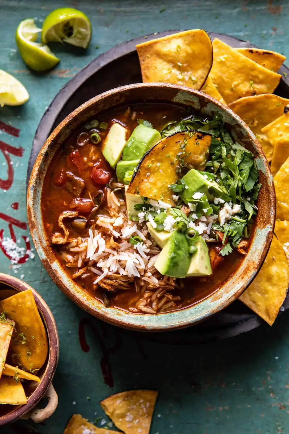 Slow Cooker Chipotle Chicken and Avocado Rice Soup