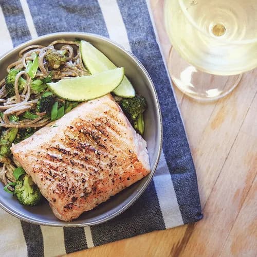 Sous Vide Sesame Salmon With Soba Noodles