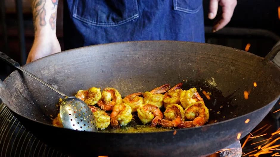 Southern Thai-Style Fried Giant Prawns