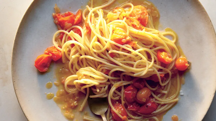 Spaghetti with Sun Gold Tomato Sauce
