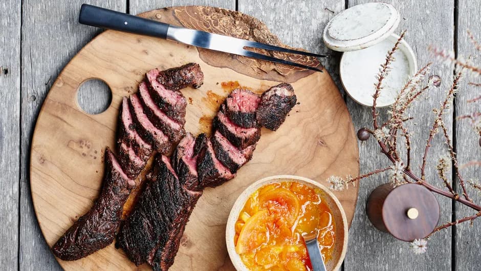 Spiced and Grilled Steaks with Citrus Chutney