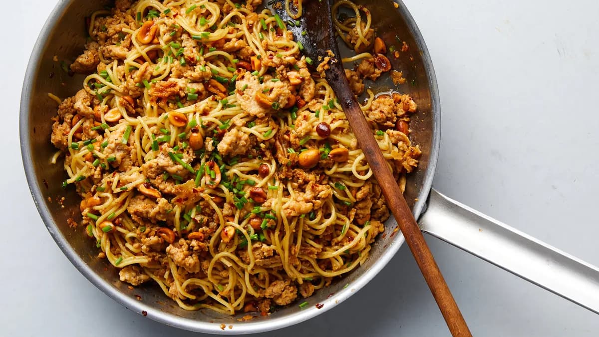 Spicy Sesame Noodles with Chicken and Peanuts