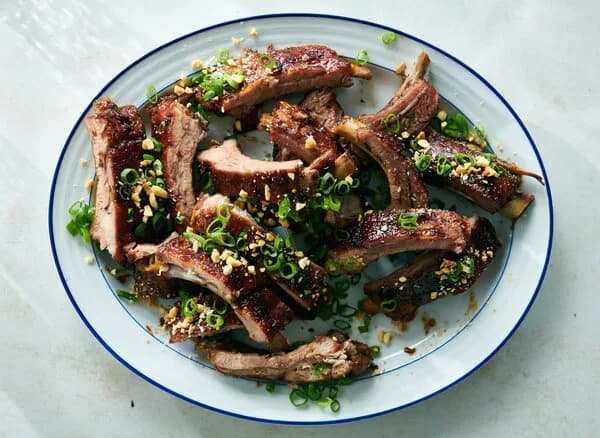 Spicy Tamarind Pork Ribs with Scallions and Peanuts