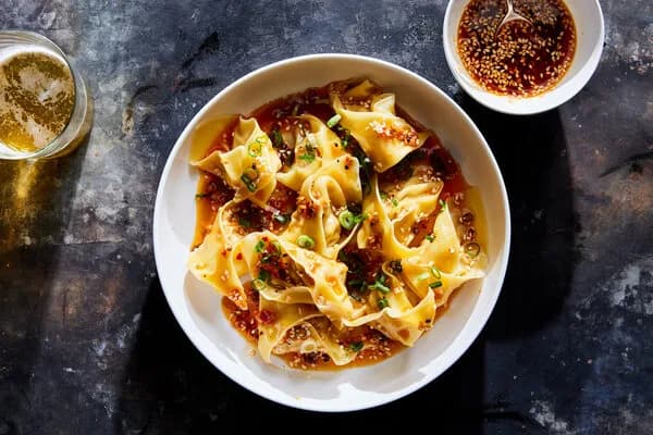 Spicy Won Tons with Chile Oil