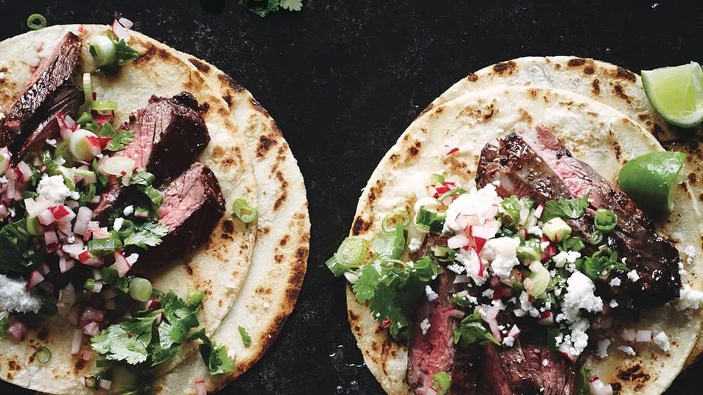 Steak Tacos with Cilantro-Radish Salsa