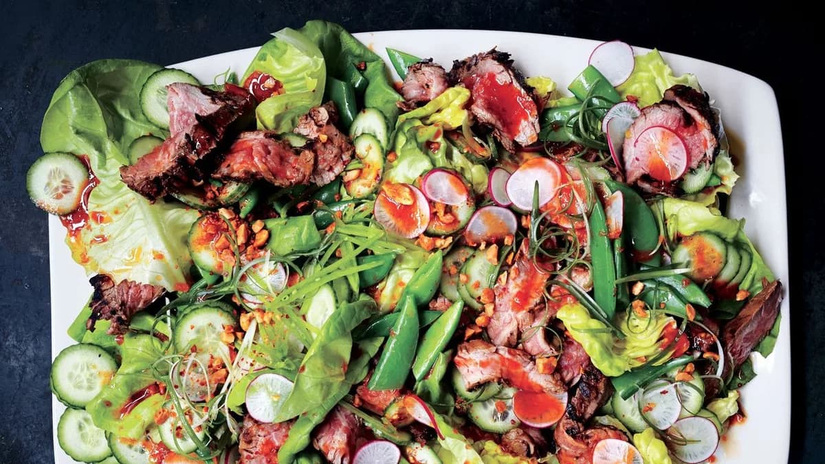 Steakhouse Salad with Red Chile Dressing and Peanuts