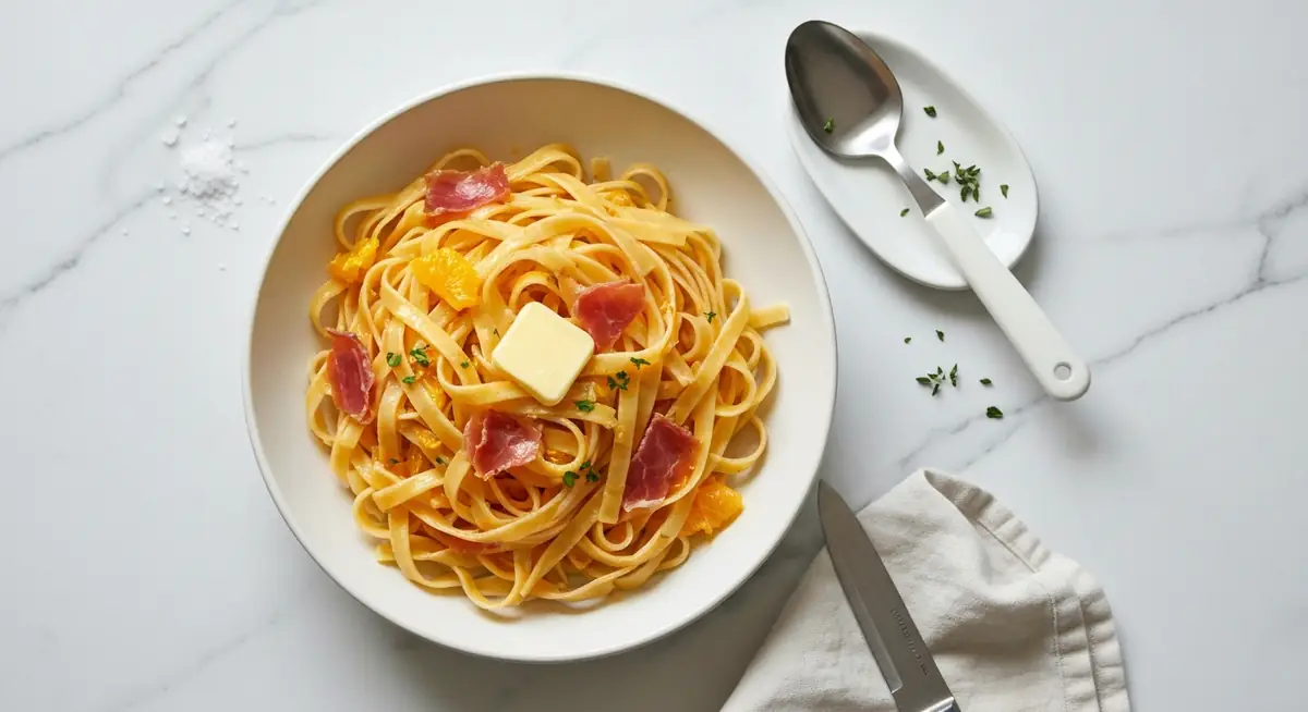 Tagliatelle with Prosciutto and Orange