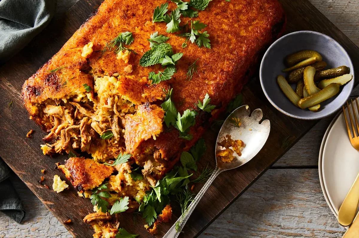 Tahchin (Crispy Saffron Rice Casserole Stuffed with Chicken)