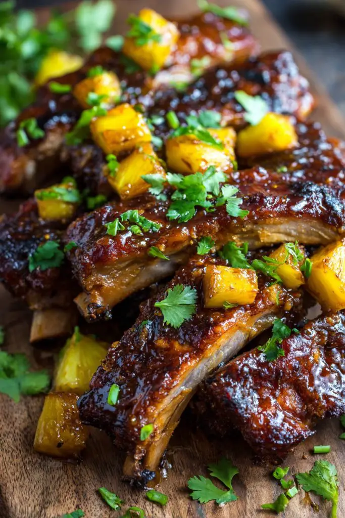 Tiki Ribs with Pineapple Pickles