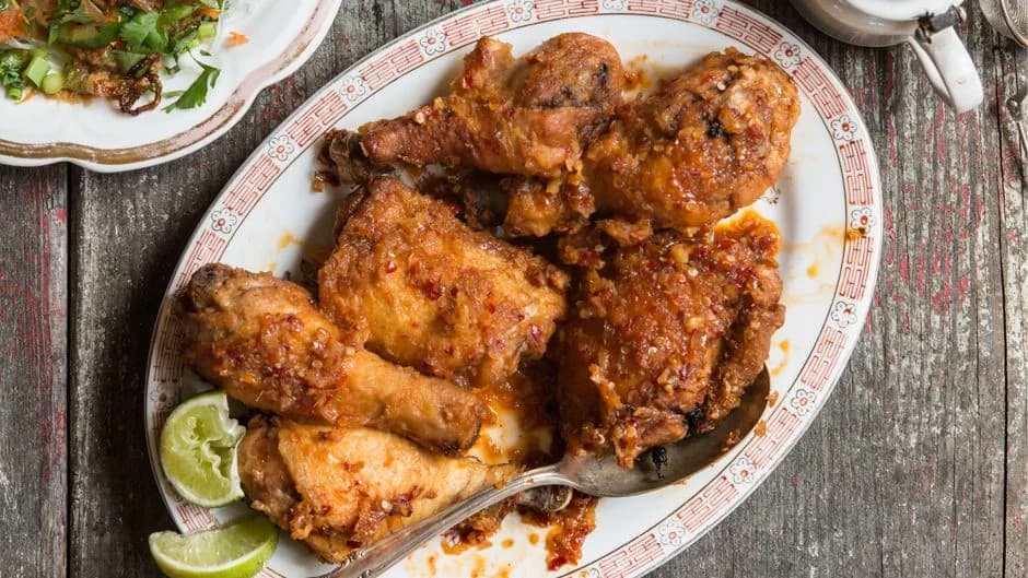 Vietnamese Fried Chicken Thighs with Garlic-Chile Glaze